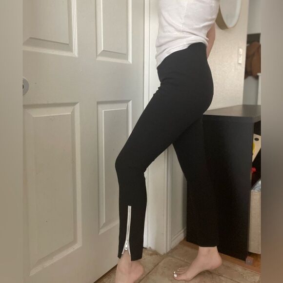 Rag & Bone Simone Slim Pants Size 8 Black White Zipper Ankle Length - Picture 1 of 5